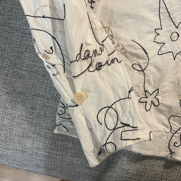 Aritzia Babaton Embroidered Blouse | White | Size Small - Picture 4 of 6